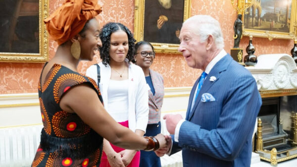 DJ Cuppy meet with King Charles at the Buckingham Palace in London.