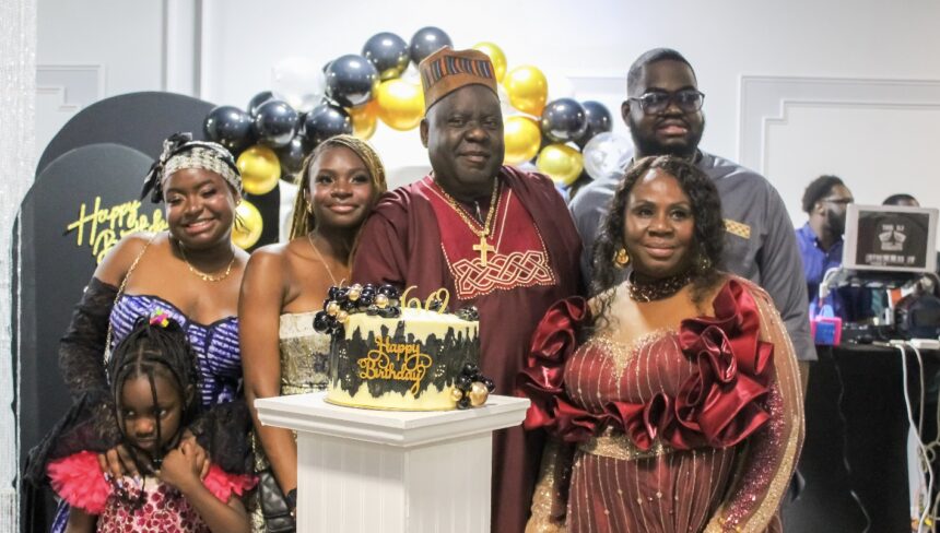 Gbenga Ajayi and his family at his 60th birthday bash