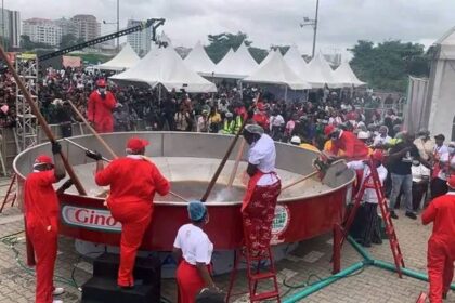 Guinness World Record attempt to cook the largest pot of jollof rice ever made