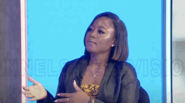 Screenshot of Bunmi Fasogbon during an exclusive via Channels Television