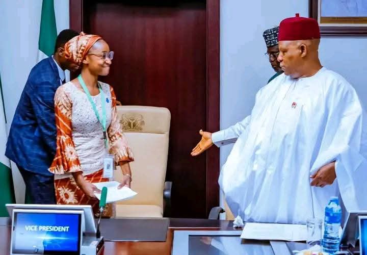 Vice President Shettima hands over office to 14-year-old Joy Ogah