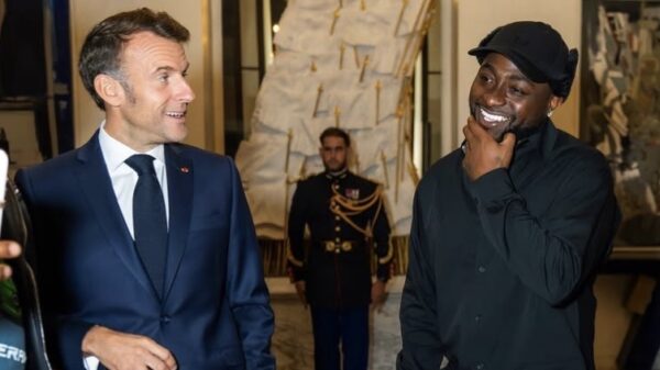 Davido and French President Emmanuel Macron