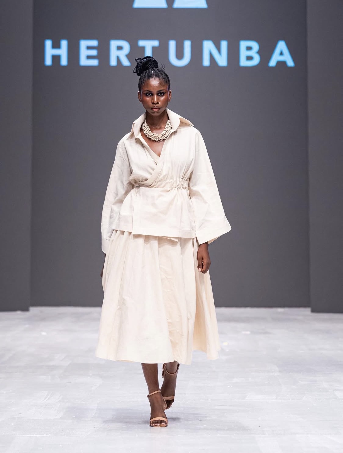 Models for Hertunba at the 2025 Lagos Fashion Week in Lagos, Nigeria