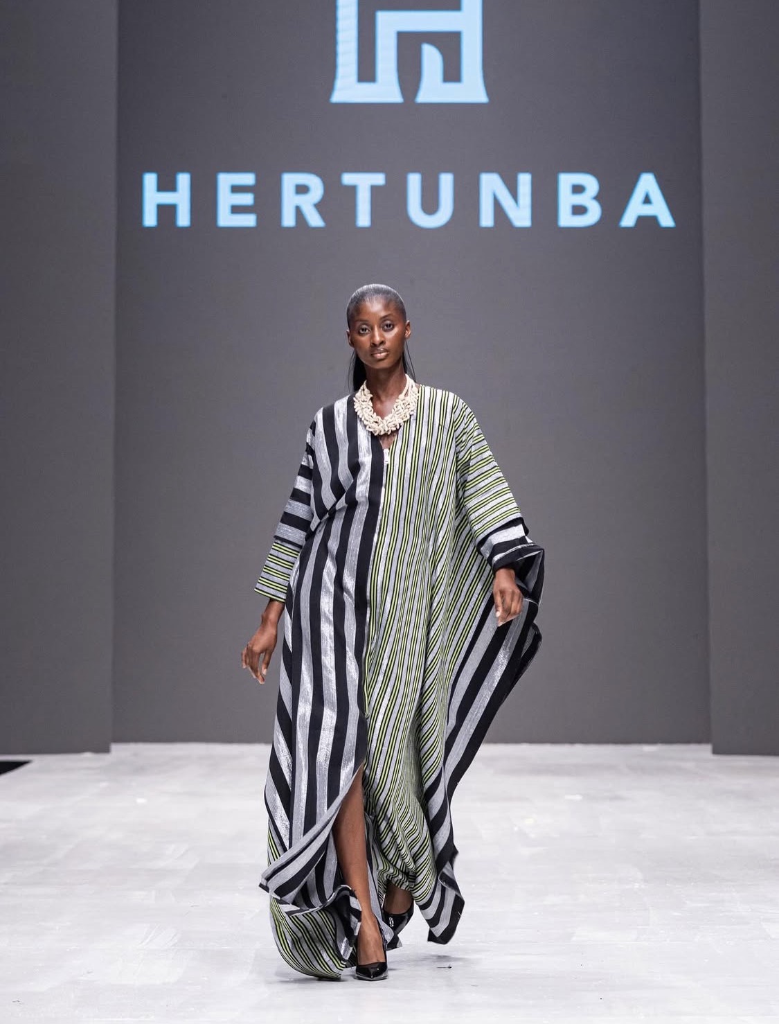 Models for Hertunba at the 2025 Lagos Fashion Week in Lagos, Nigeria