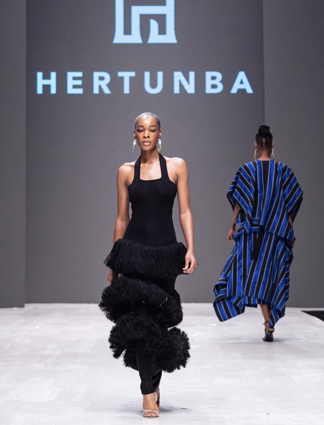 Models for Hertunba at the 2025 Lagos Fashion Week in Lagos, Nigeria