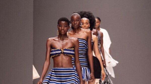 Models for Hertunba at the 2025 Lagos Fashion Week in Lagos, Nigeria