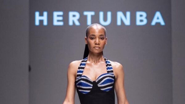 Models for Hertunba at the 2025 Lagos Fashion Week in Lagos, Nigeria