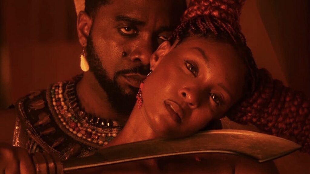 Uzor Arukwe and Osas Ighodaro Niyi locked in an electrifying, high-stakes moment in Akinmolayan’s Colours of Fire