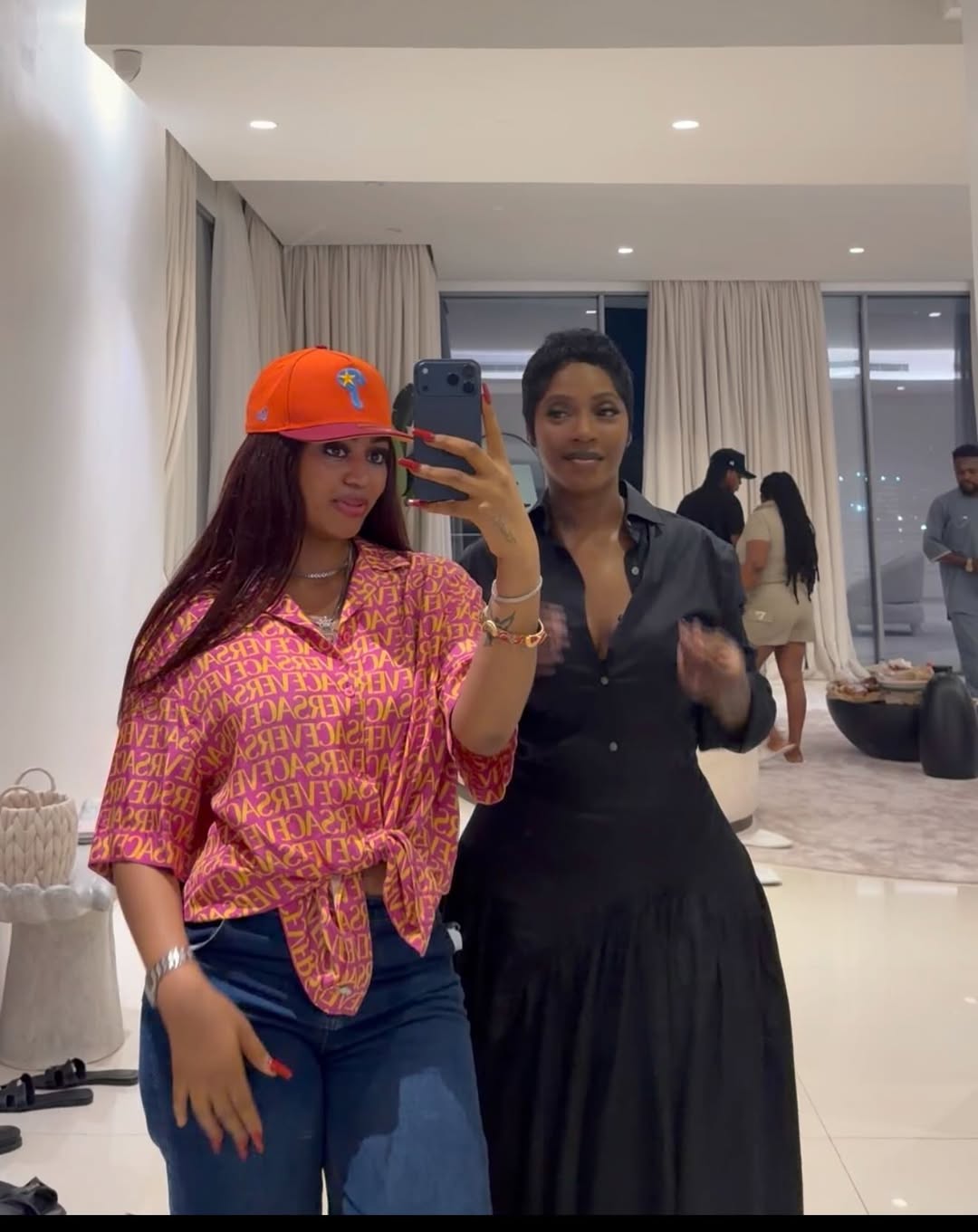 Tiwa Savage and Regina Daniels