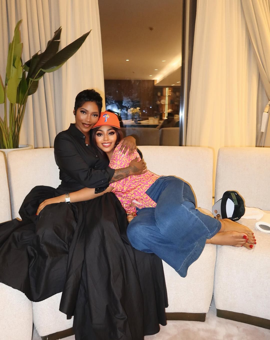 Tiwa Savage and Regina Daniels