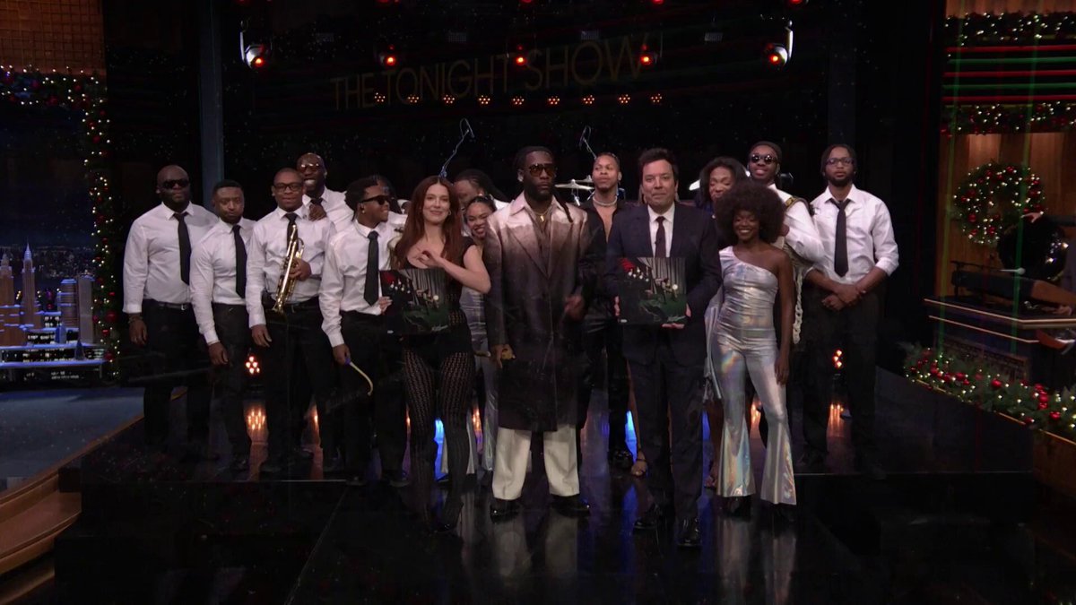 Burna Boy and Millie Bobby Brown at The Tonight Show in the U.S.