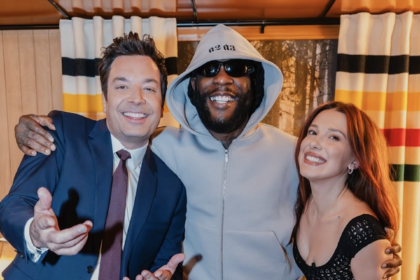 Burna Boy and Millie Bobby Brown at The Tonight Show in the U.S.