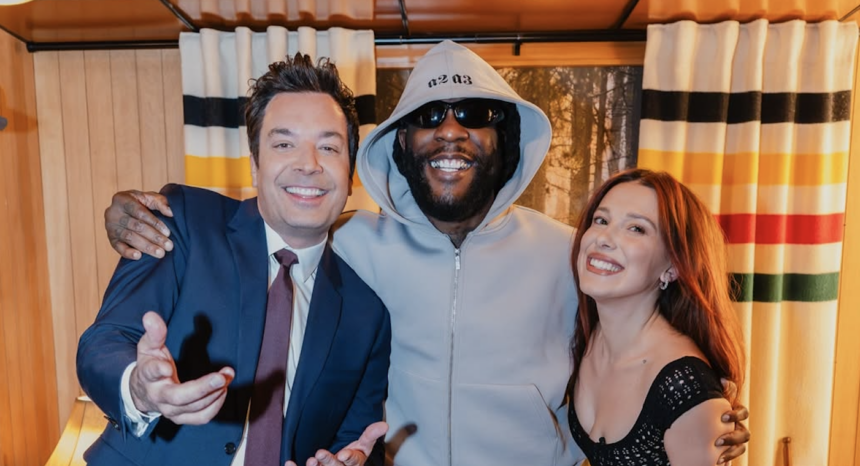 Burna Boy and Millie Bobby Brown at The Tonight Show in the U.S.