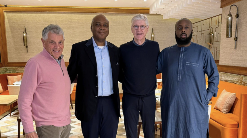 Bukola Saraki caught up with Arsenal legends David Dein and Arsène Wenger in Morocco