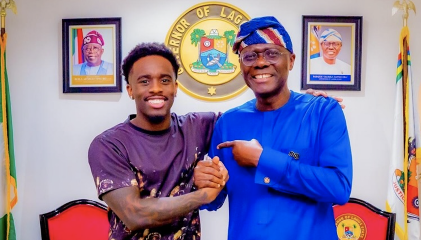 Lagos governor Babajide Sanwo-Olu hosts US streaming star Kai Cenat