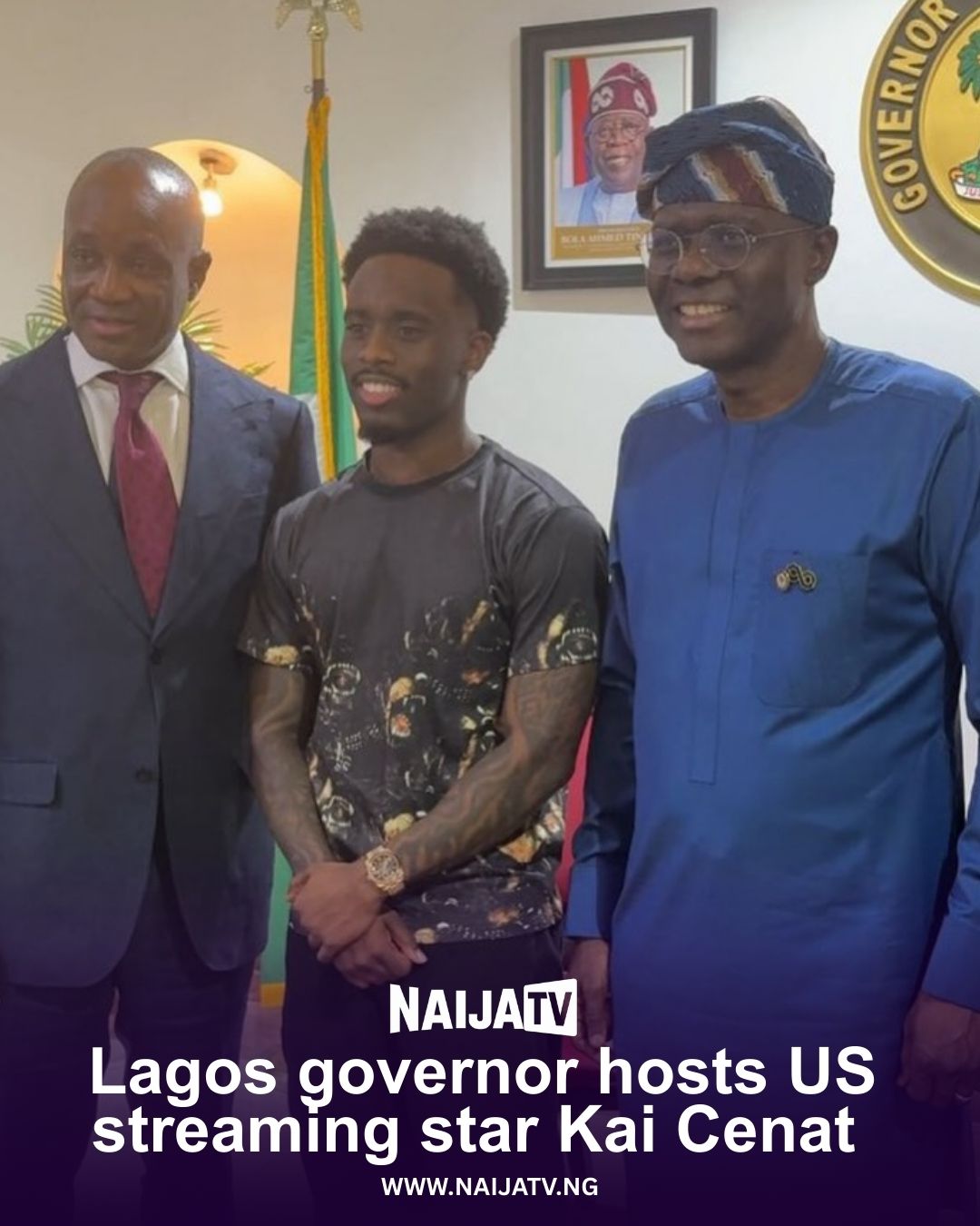Lagos governor hosts US streaming star Kai Cenat