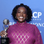 LOS ANGELES, CALIFORNIA - FEBRUARY 26: Wunmi Mosaku poses with the Outstanding Supporting Actress in a Motion Picture award for "Sinners" during the NAACP Image Awards Creative Honors at L.A. Live Event Deck Top Floor Of The West Lot on February 26, 2026 in Los Angeles, California. (Photo by Leon Bennett/Getty Images for NAACP)
