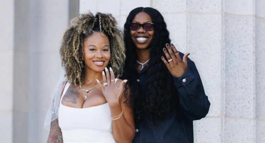 Arike Ogunbowale and Lala Ronay wed