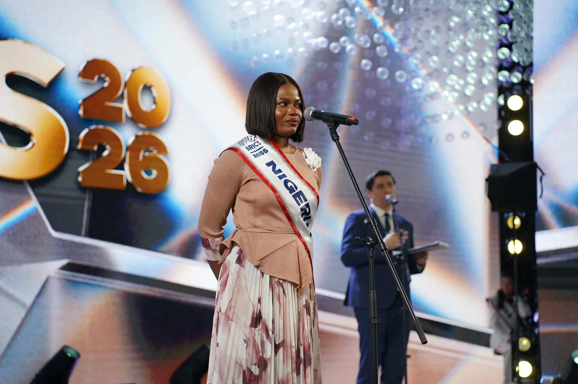 Nigeria's Miss BRICS Blessing at the pre-jury