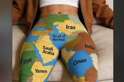 Viral meme relocates Strait of Hormuz to woman's crotch