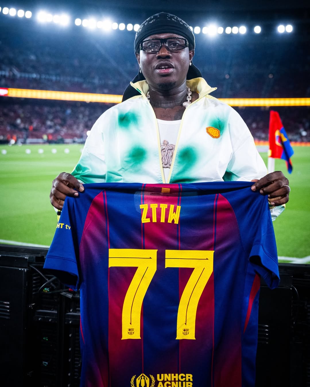 Nigerian singer Zlatan Ibile surfaced at the Camp Nou stadium today, April 22, 2026, to watch FC Barcelona take on Celta Vigo, fulfilling a childhood dream he once set aside for music.